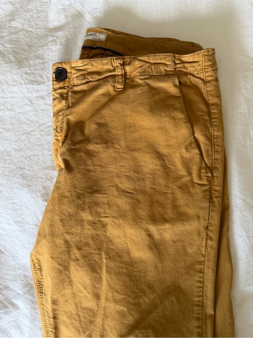 Sissy-Boy Men’s Mustard Chino Pants 36x32 Stretch Cotton - Picture 4 of 6